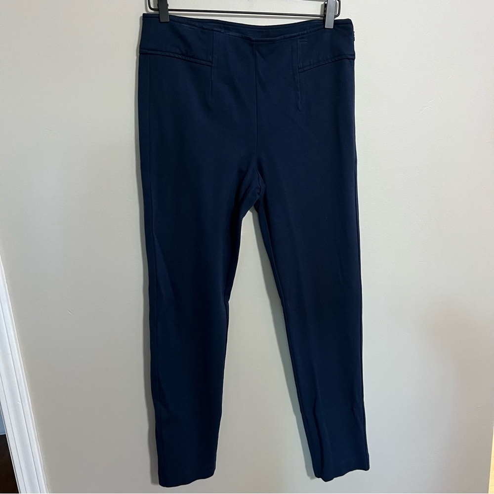 Cabi Tiffany French Navy Side Zip Skinny Ankle Ponte Pants size 8